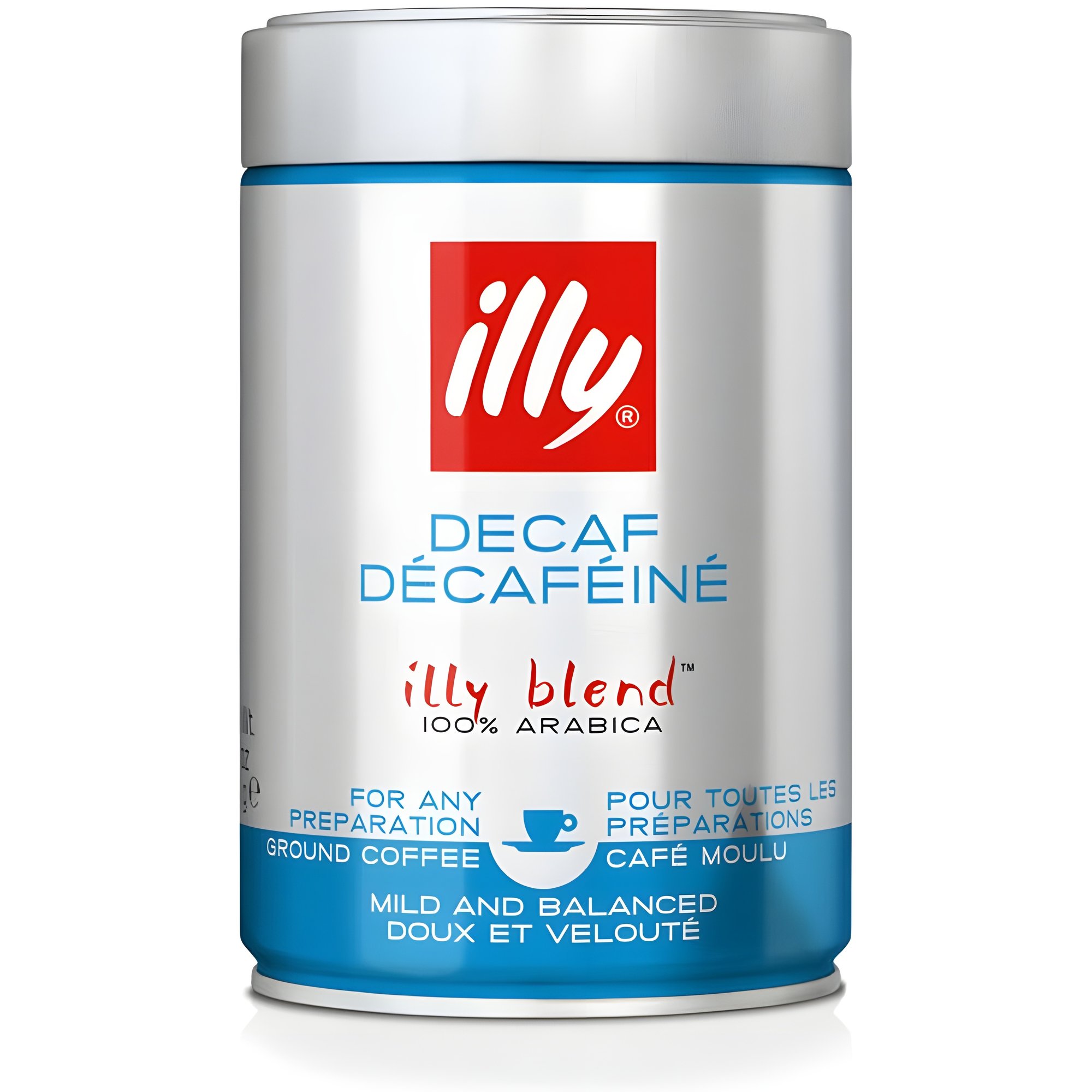 illy Espresso Classico – Medium Roast mletá káva bez kofeinu v dóze 250 g
